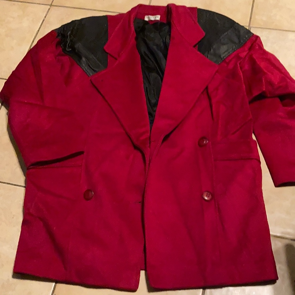 Women's Red and Black Blazer